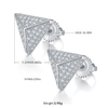 Triangle S925 silver ear nail with thread Moissanite grade D 0.51CT 1